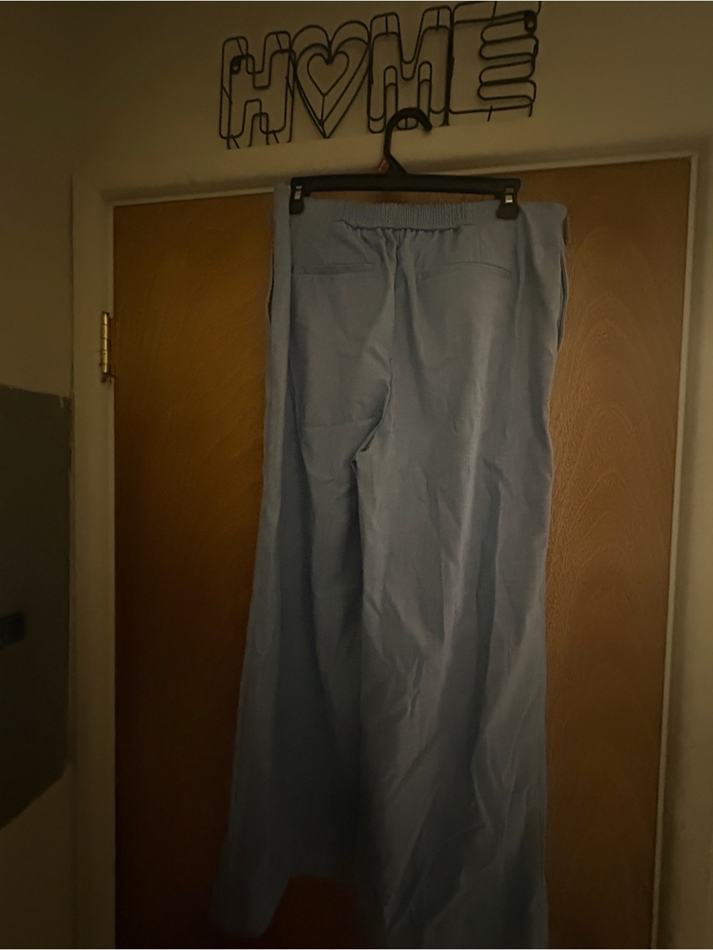 Women’s Wide Leg Light Blue Pants — High-Rise Comfort - Picture 3 of 8